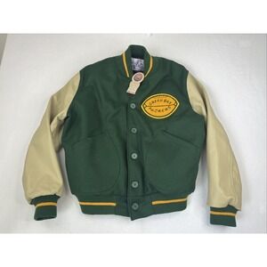 1950's Green Bay Packers Ebbets Field Flannel Jackets Size Small Wool Leather